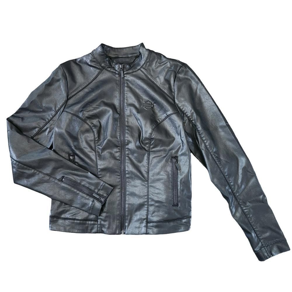 Harley-Davidson Women's Angel Wing Embroidered Moto Jacket Black Size M - Picture 3 of 9